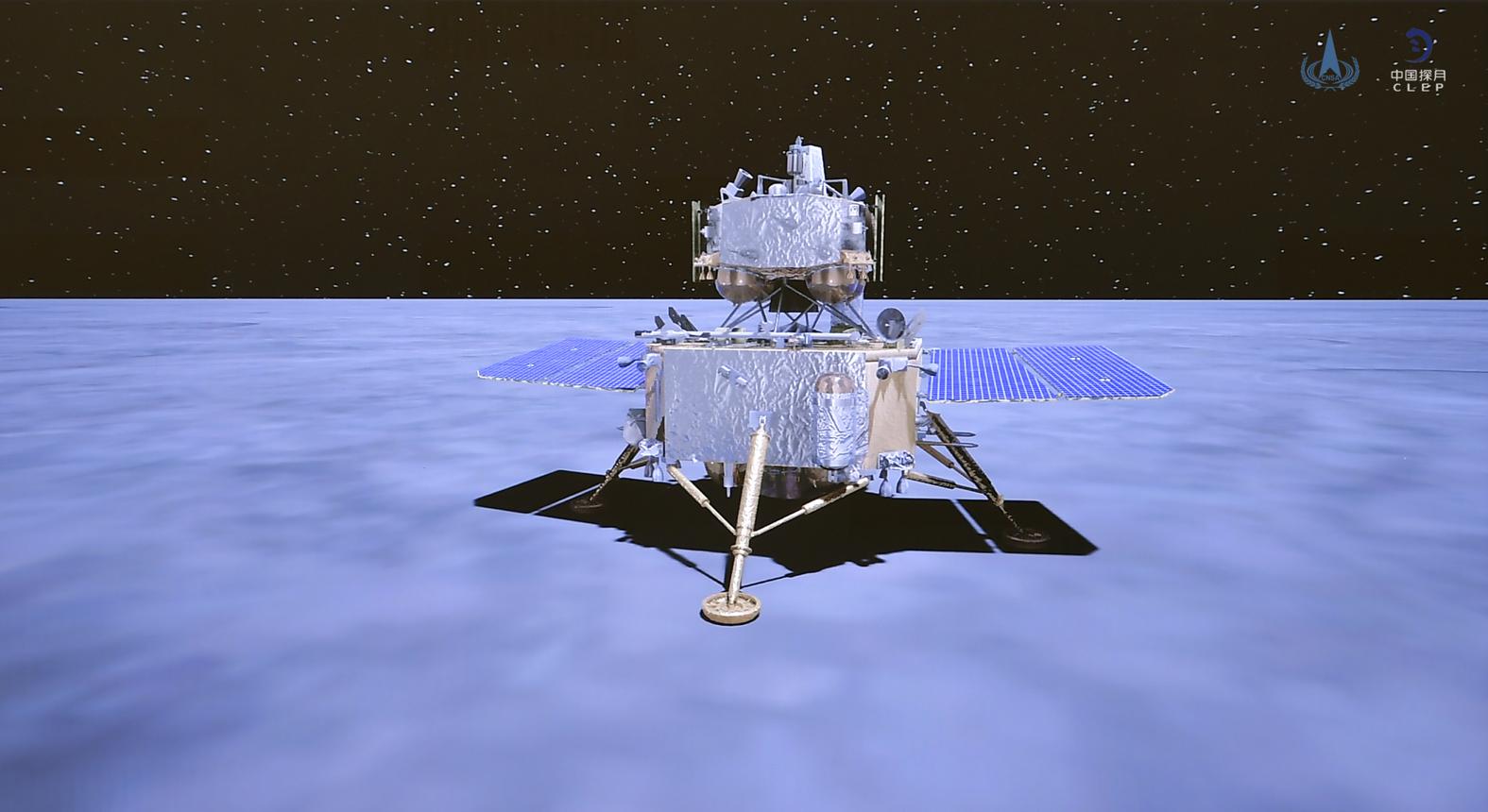 Chang'e 5 photograph 3: CNSA/Wikimedia Commons — Chang'e 5 lander-ascender combination model showing mission configuration. (CNSA, public domain)
