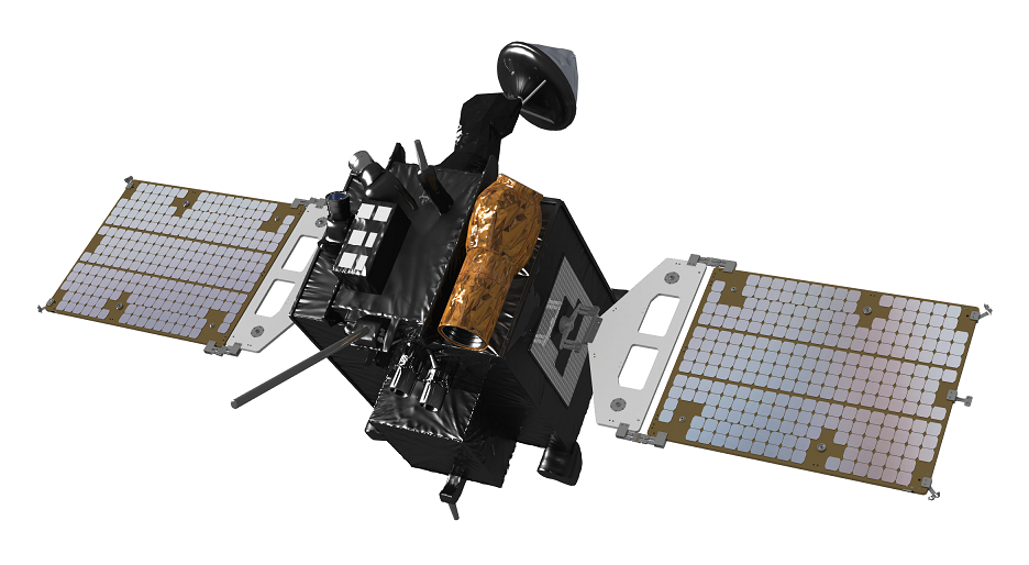 Danuri (KPLO) photograph 1: KARI — Korea Pathfinder Lunar Orbiter (Danuri) display model (KARI / Public Domain / CC)