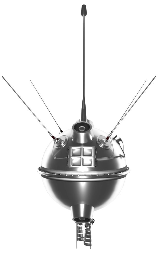 Luna 2 photograph 1: Soviet Space Program / RIA Novosti — Luna 2 spherical impactor model (Public Domain)